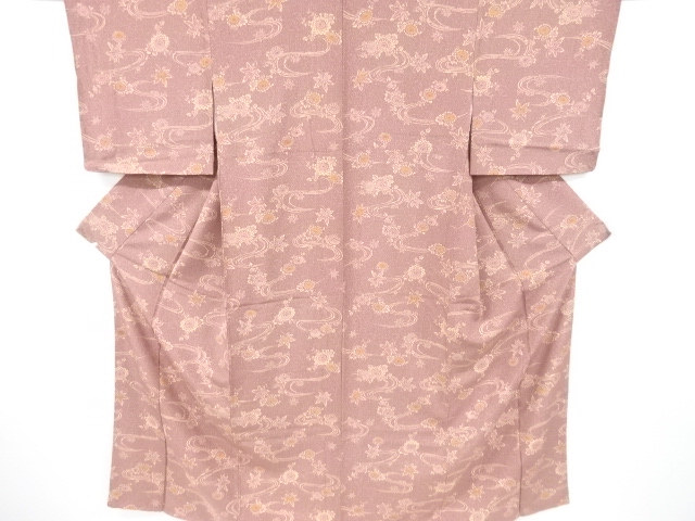 流水に菊楓模様小紋着物